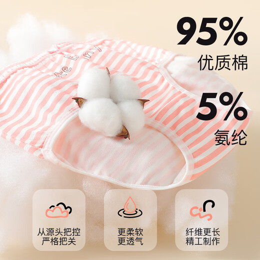 Langsha children's underwear girls class A triangle cotton shorts medium and large children's antibacterial baby underwear without clip pp 120