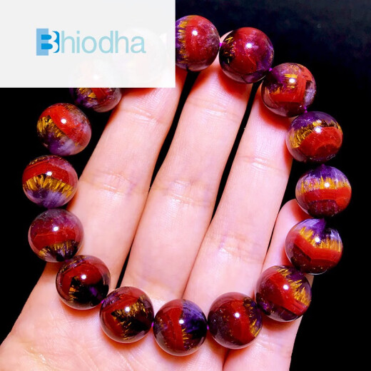 bhiodha极光23紫钛手链千层聚宝盆手串金字塔红幽灵金520情人节生日礼物 12240     12.5mm 极光23水晶