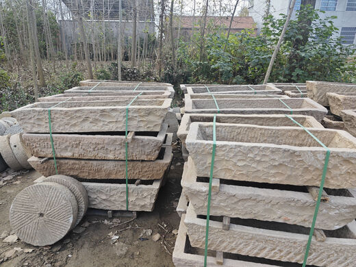 Old stone trough, pig trough, manger, fish tank, flower pot, outdoor courtyard stone wash basin, old parts, landscaping flow set, millstone newly dug mahogany heart stone basin