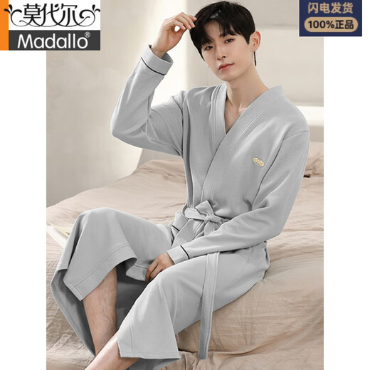 Babra de baño modal de gofre de gofres para hombres y otoño de algodón puro de algodón puro de longitud media de longitud media 2025 nuevo absorbente bañera integrada LJ16834 L [peso 120-140Jin [Jin es igual a 0,5 kg]]]
