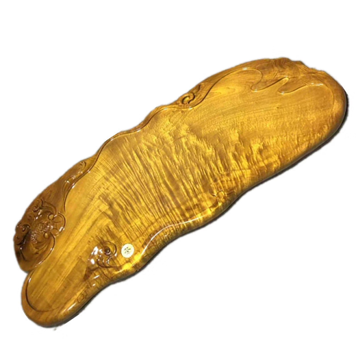 Ganzes Stück goldener Nanmu Tee Tablett Block Haus Massives Holztee -Meer Tablett Einfacher kleiner Kung Fu Tee Set Wurzelschnitztee Tisch Hellgrün H3291