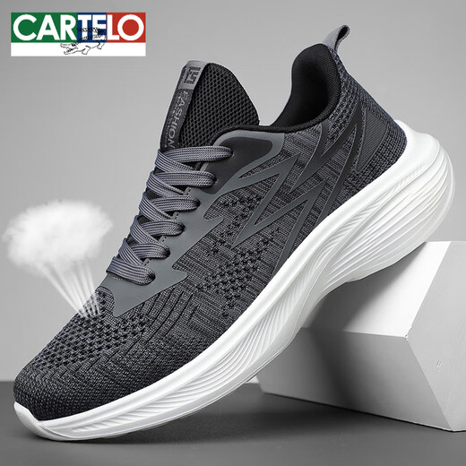 Cartelo Men's Summer New Mesh Sneakers Breasping Casual Shoes Soft Soft Sole non-glip Light Running Chaussures 9928 Mesh blanc 38 240 [Taille 38]