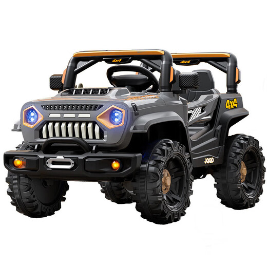 Voiture électrique pour enfants télécommande à quatre roues voiture de chargement électrique pour bébé véhicule tout-terrain peut s'asseoir sur une poussette jouet pour garçon blanc haut de gamme + quatre roues motrices + télécommande + balançoire + siège en cuir