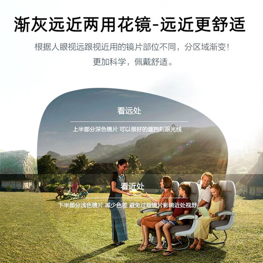 C大Shu防蓝光老花镜男士远近两用可开车走路德国进口渐变色双光老花眼镜 200度-德国进口防蓝光(55-59岁)