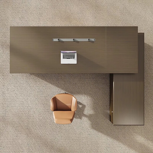 ZHONGWEI Boss Desk Simple Modern President Desk Desk Work Table Leader Light Luxurious Desk 2 Meters Single Cabinet