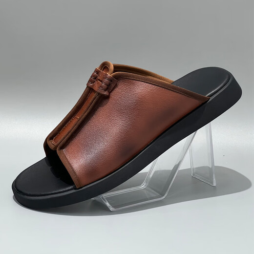 DIFANPU International Luxury Brand Herrenschuhe 2025 Neueste One-Slipper High-End-Freizeitschuhe modische atmungsaktive Sandalen Schwarz [Brand Gift Box] 40