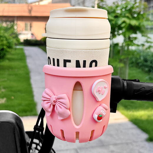 TLXT universal bicycle water bottle holder motorcycle water cup holder cute cartoon storage electric vehicle milk tea holder bicycle cup holder black frosted Mickey toy Mickey hand cup holder
