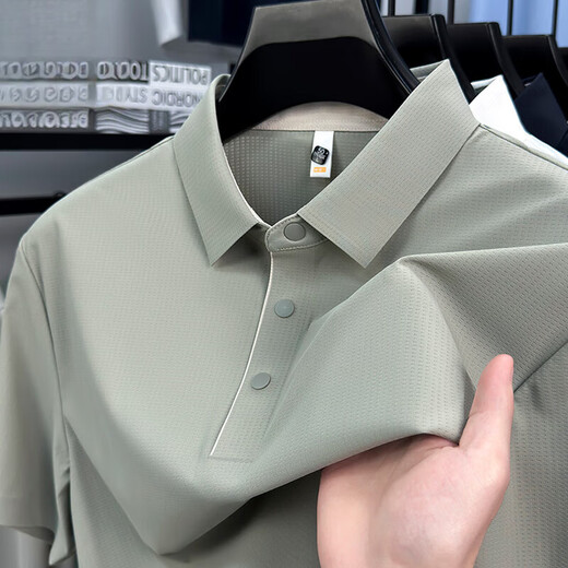 GY Goldlion Summer Traceless Traceless, рубашка поло, для мужского делового повседневного ледяного шелкового дышащего простая универсальная топ Mzy/S15810 LILAC Purple с короткими рукавами Polo 3xl 175-190JIN [Jin равняется 0,5 кг]