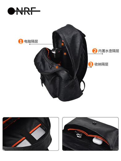 Preferred welfare bag for men's large capacity fashionable versatile schoolbag new style backpack for women travel casual computer bag leather black F1049