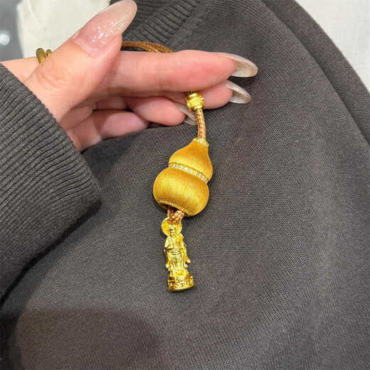 Only double ancient method inherited 18k gold micro-inlaid God of Fortune God of Fortune pendant necklace exquisite niche ancient design clavicle neck necklace God of Fortune God of Fortune + coffee rope