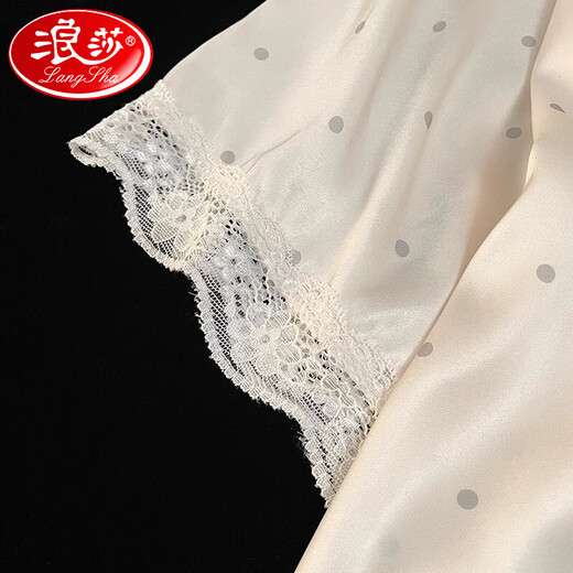 浪莎（langsha）HelloKitty睡衣女夏季冰丝绸短袖长裤2025新款家居服三件套春秋天 绣花-KT猫（两件套） M （高150-158cm，体重80-100斤