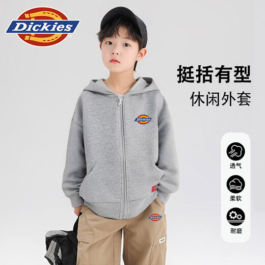 DickiesDickies children's clothing boys' jacket 2025 new children's trendy brand jacket little boy spring and autumn hooded cardigan navy blue/DK red label k 140 140cm