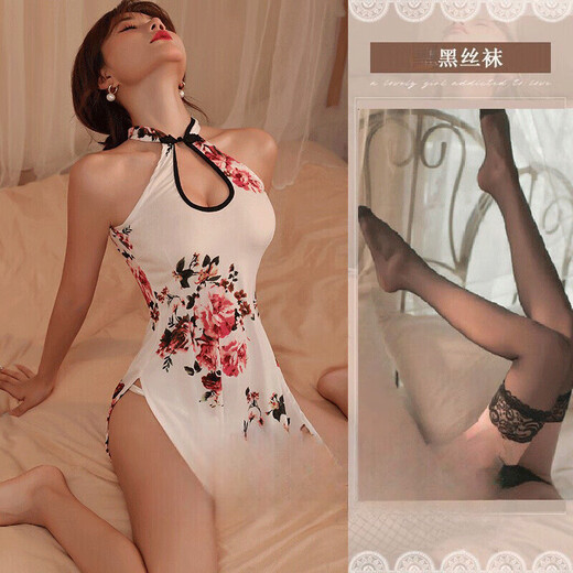 日本性感夫妻刺激大码胖妹妹制服丝袜小胸睡衣女 青花瓷旗袍1381大尺度2025新款性感 80-120内衣情趣三点网衣攻速战袍jk超短裙露出