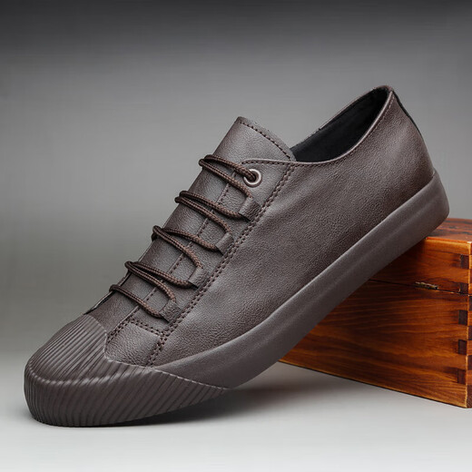 
Red Dragonfly men's shoes spring men's casual leather shoes low top shoes lace-up Korean style versatile British shoes men's trendy shoes shoes SS9851 all black 38