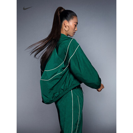 Nike Nike Offizielle Windrunner Windrunner -Serie Zheng Qinwens gleiche Sonnenschutzjacke für Frauen 010 Black_white M.