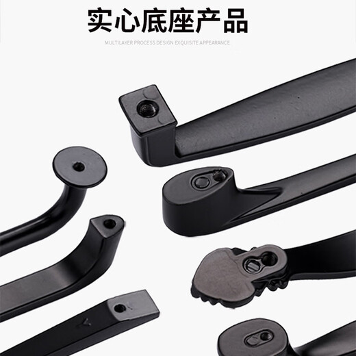 讯唐黑色现代简约铝合金拉手橱柜衣柜柜门拉手家具五金双孔门把手 【6225C】孔距64 【黑色橱柜门把手】