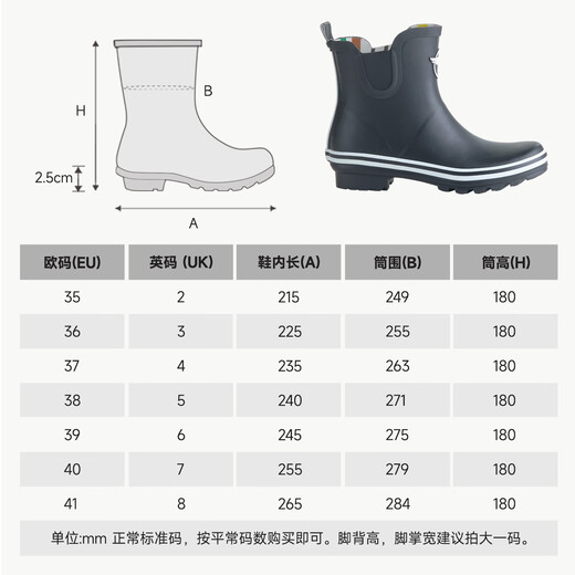 EVERCREATURES英国雨鞋女雨靴切尔西雨鞋时尚百搭防滑防水鞋水靴橡胶雨靴 女 黑色白沿条短筒 36
