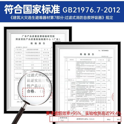 Fire mask anti-virus and anti-smoke mask 3C certified rental hotel fire escape filter self-rescue respirator fire blanket 1.5 meters * 1.5 meters