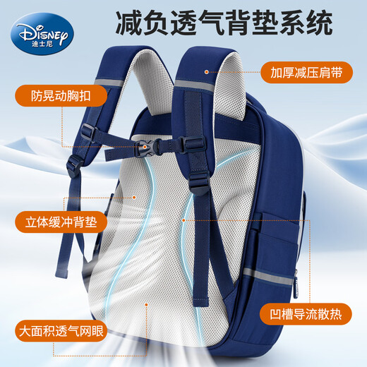 Schüler der Disney Schoolbag Grundschule 1-3 Klasse 4-6 Kinder Wirbelsäule und Schulterwächter Jungen reduzieren die Belastungen in Klasse 1 leicht [Mickey Hides Gray].