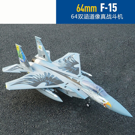 Avion de mode canal de Mengjingyu Dual 64mmf-15 Real Fighter Model à haute vitesse Aircraft à wing fixe, les novices sont prudents pour prendre des photos