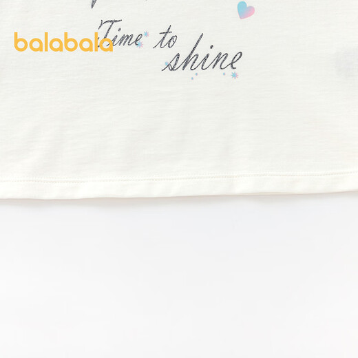 BALABALA-Kinderkleidung, ein langärmeliges T-Shirt für Kinder, Herbstmädchen-Blütenknospen-Ärmel, süßer Top-Pullover, modisch und komfortabel, weiß 10101 90