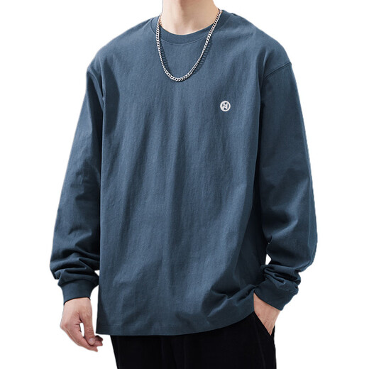 Ziweiqi top loose shirt men's long-sleeved new cotton inner wear Hong Kong style T-shirt autumn and winter white base shirt white cotton trolley long sleeves-1365 S [Suggested 90-115Jin [Jin equals 0.5 kg]]