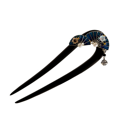 Su Shiliu's classical ethnic style black sandalwood hairpin, new Chinese style retro hairpin, hairpin, birthday gift for girlfriend, double fan bell, sandalwood hairpin