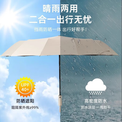 108-bone umbrella automatic men's and women's foldable large sun umbrella, sunny and rainy dual-use umbrella, sun protection and anti-UV sunshade umbrella, fully automatic 60 double keel sunny umbrellas, black