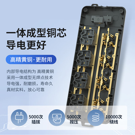插座黑色插排插线板排插位面板多孔家用拖线板接线板多功能4-10 [款]2+1插位_总控__1米