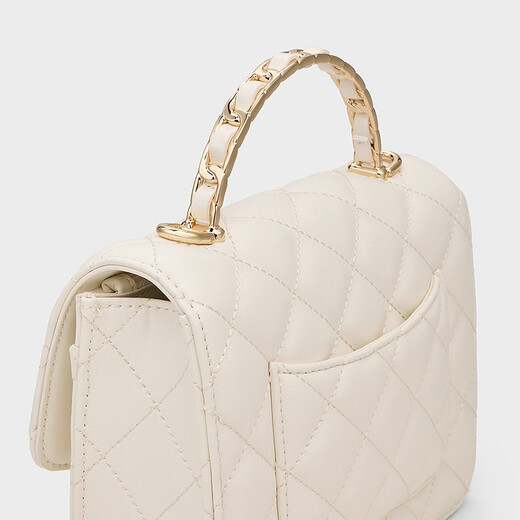
CHARLES/KEITH25 autumn new product diamond chain handheld crossbody bag small square bag CK2-50701608 Cream milk white S