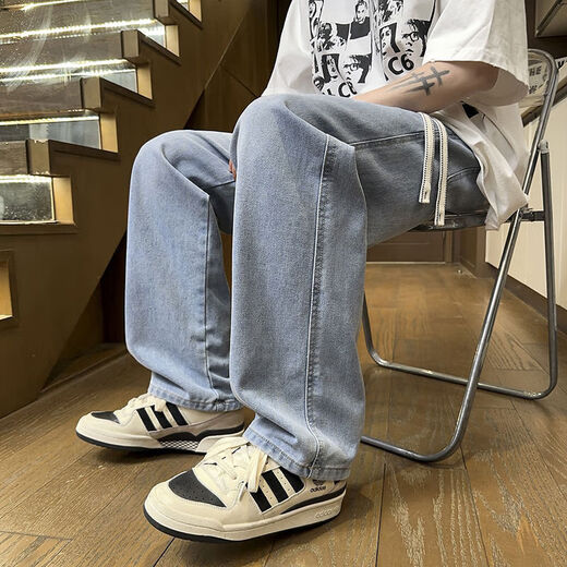 Jeans Men 2025 Summer suelto tendencia retro heterosexual