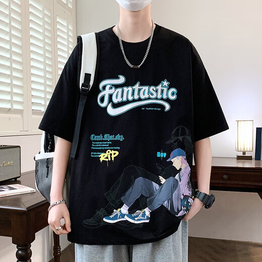 Kuzhang (Kuzhang) Camiseta de manga corta de verano para niños, estudiantes de secundaria y senior de secundaria de algodón puro algodón de algodón para adolescentes y niños grandes y modernos camisetas guapas JT693 beige M 75-105Jin [Jin equivale a 0.5 kg]
