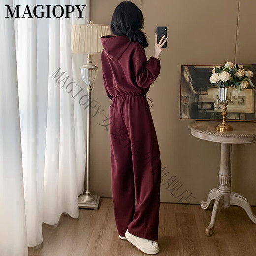 MAGIOPY国际奢侈高档品牌小个子穿搭休闲运动套装女2025春季洋气红色短款 红色两件套 S(100斤以内)