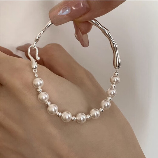 
bhiodha Korean version of pearl silver bracelet without fading combination bracelet for summer women ins style jewelry SL1144