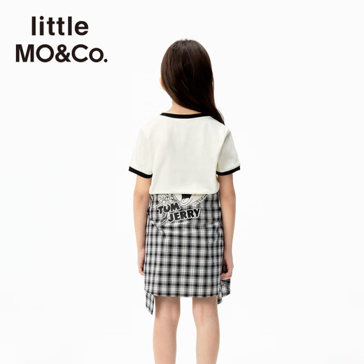 
little MO/Co. Cat and mouse co-branded series little moco children's clothing 25 autumn clothes children's antibacterial parent-child short-sleeved T-shirt off-white antibacterial 140 140/68