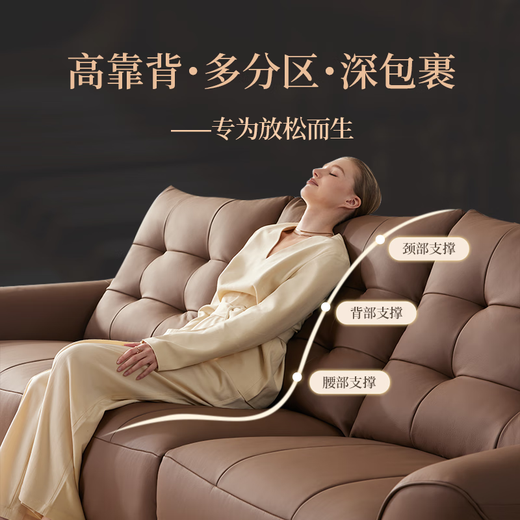 
Lezhibao LAZBOY leather sofa living room new electric function sofa zero wall retro sofa Bach 683 Big Bear White-2.77 meters-large-three-person right electric