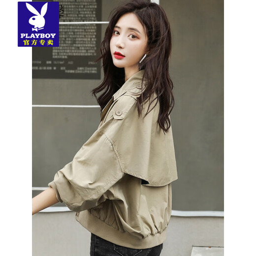Playboy 2025 printemps et automne Nouveaux vêtements pour femmes coréens style décontracté étudiant femme mince veste courte veste tamisée féminine orange m