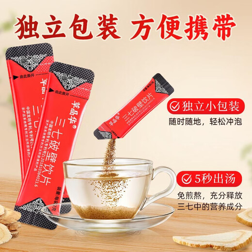 Cao Jinghua SANQI Breakwall Drink Medicina herbal china Panax Notoginseng Powder Medicina herbal china dispersando estasis de sangre para dejar de sangrar, reduciendo la hinchazón y alivio del dolor, dando regalos de los ancianos, producto oficial genuino [aliviar la hinchazón y alivio del dolor] 1 lata de Panax Notoginsengeng