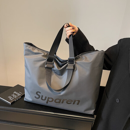 Retro -Tasche Frauen große Kapazität 2025 Neues Casual Crossbody Business Gepäckbeutel vielseitige einfache Ausflugsbeutel grau
