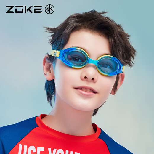 洲克（ZOKE）儿童泳镜高清防水防雾撞色男女童青少年游泳游泳镜622502107-3