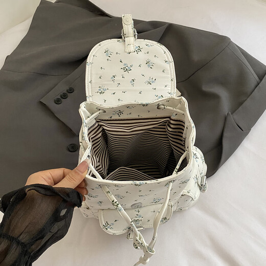 女士双肩包小清新双肩包女韩版百搭花朵旅游背包学生上课书包 碎花