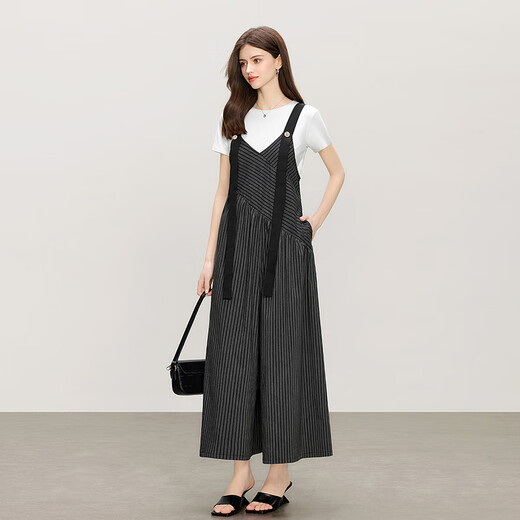 Ihre altersreduzierenden Overalls 2025 Sommer Neue Frauen mit breitem Bein spleißen lose Hose mit hoher taillierter Schleuder