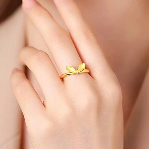 Dewey Fan Gold Zodiac Rabbit Ring 3D Hard Gold Birth Year Little Rabbit Ring 999 Pure Gold Silver Rabbit Ring for Gift Opening Rabbit Ears Ring