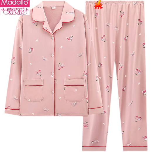 
Modal pure cotton pajamas for women in spring and autumn long-sleeved home clothes set, all cotton, middle-aged and elderly mothers loose and larger size, fat, wear outside, 6636 red [short-sleeved + long trousers] women's style L [90-110Jin [Jin equals 0.5 kg]]