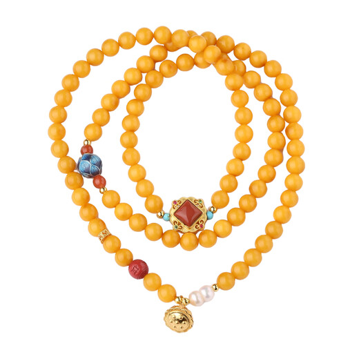 Potala Palace Beeswax Pearl Cinnabar Multi-circle Bracelet Niche Design Southern Red Turquoise Pearl Agate Women's Bracelet Beeswax Pearl Cinnabar Multi-circle Bracelet