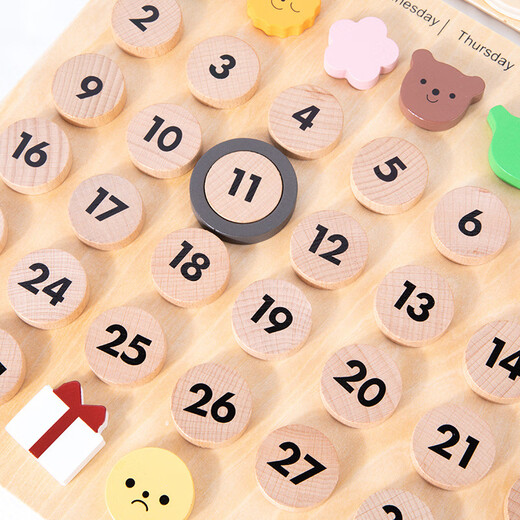 Hanoufeis neues Produkt Ins Kinderzimmer Holzkalender Baby Kognitive Werkzeuge Schreibtisch Kalender Desktop Anhänger Perpetual Kalender Buche Holzkalender Anhänger