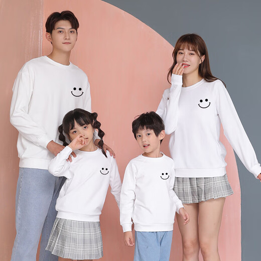 奥特曼白色亲子装一家三口装四卫衣笑脸长袖家庭装2025春秋装小学生班服 热售黑色 190 爸爸3XL(165-185斤)
