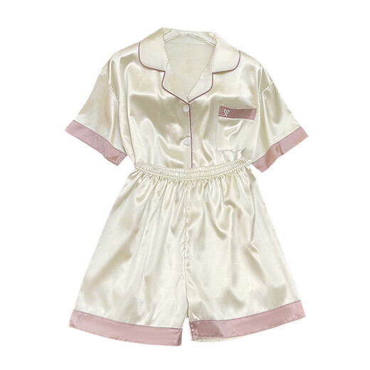 
Yalu Women's Pajamas Summer Outdoor Set 2025 Fashion New Short Sleeve Thin Home Suit Spring and Summer FS_9214# Cardigan Double Short Lace Pocket M