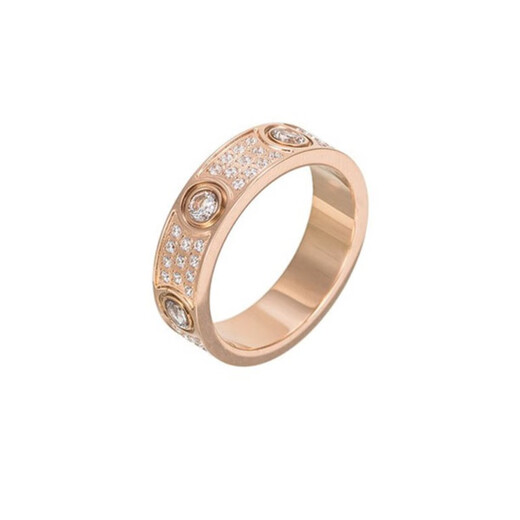 QUAMER 18K rose gold baby's breath set with diamond replacement ring AU moissanite fashion all-match ring No. 6 (90 Jin Jin is equal to less than 0.5 kg)