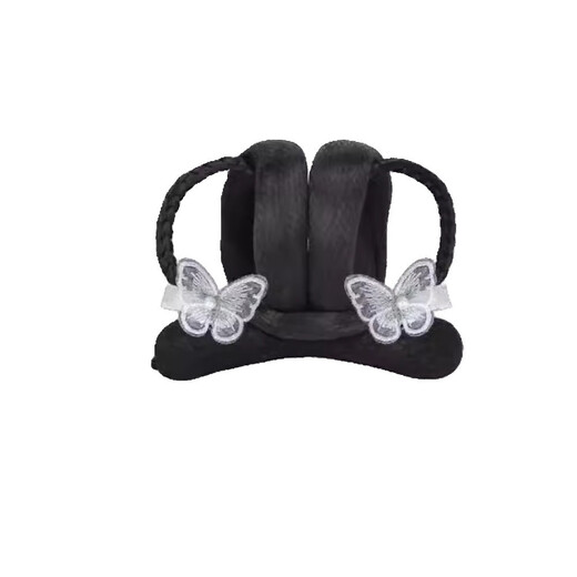 ENRMIIV children's Hanfu headwear, ancient costume, girls' stage performance, universal wig bag, ancient style soft bun hair accessories, Qianqian bun + orange clip